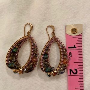 Prudence C.  Jeweled drop statement earrings